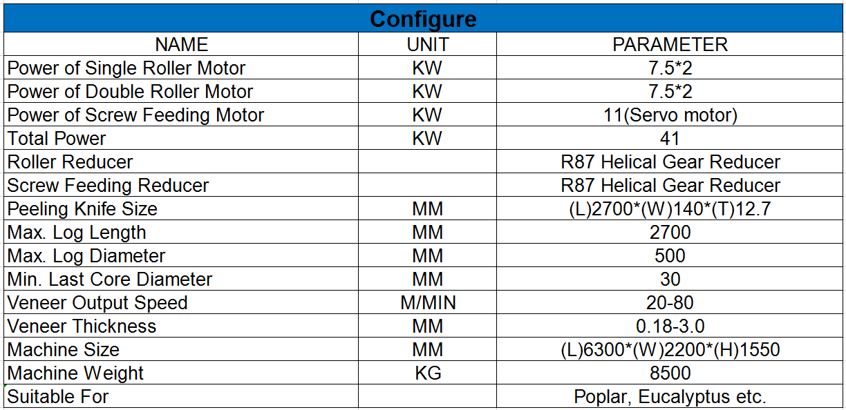 8 feet veneer peeling machine