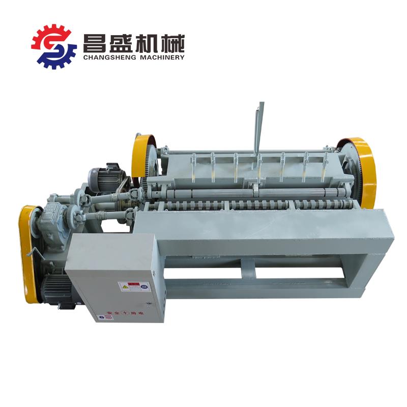 Wood core veneer peeling machine